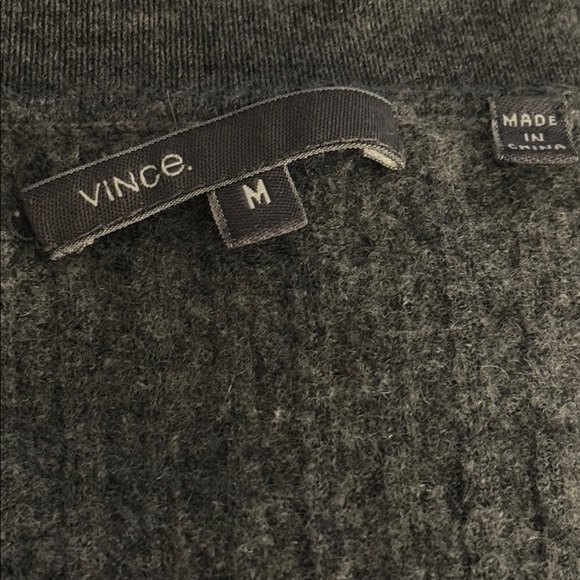 Vince Charcoal Gray Ribbed Cashmere Knit Sweater Cardigan Button Up Sz M Luxury - Picture 4 of 6